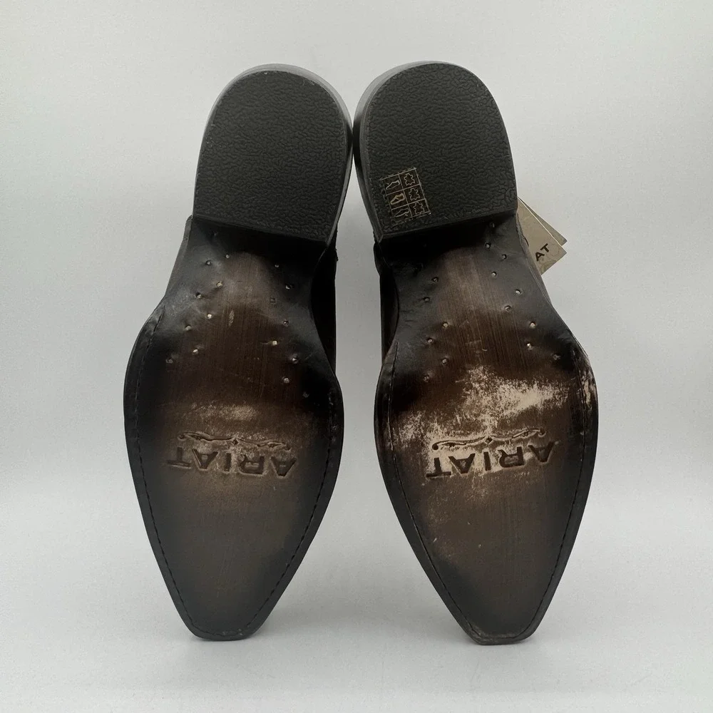 Ariat Dixon Low‎ Heel  Boots Women's Size 7 Rhino Tan Leather Snip Toe